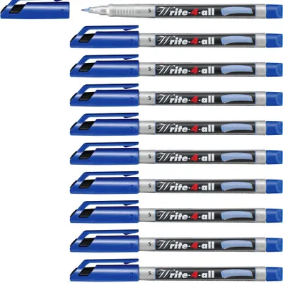 Produktbild von STABILO Permanent-Marker - Write-4-all - superfein - 10er Pack - blau