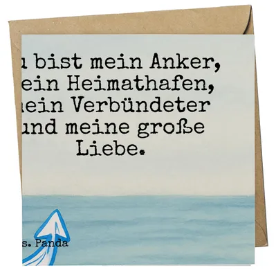 Produktbild von Mr. & Mrs. Panda Glückwunschkarte Anker Blau Design - Weiß - Geschenk, Grußkarte, Klappkarte, doppelkarte, faltkarte, Tiermotive, anlasskarte