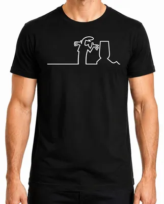 Imagen del producto de Camiseta para hombre, diseño "La Línea", "Balum", "Linienmännchen", "Osvaldo Cavandoli", "Strichmännchen", color , talla M