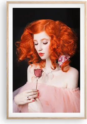 Produktbild von Gerahmtes Poster - Rahmen in heller Eiche - Erz Frau Rose - 61x91,5 cm - Wand Bild - Wanddeko - Wandbilder - Kunstposter - Wandposter - Bilderrahmen - Bilder - Kunstdruck - P2NPA61x91-4369