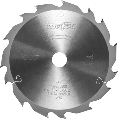 Immagine prodotto di Lama Mafell KSB-WL160 GT, HW, 160 x 1,8 x 20 mm, Z15-5, WZ/FZ | 092601