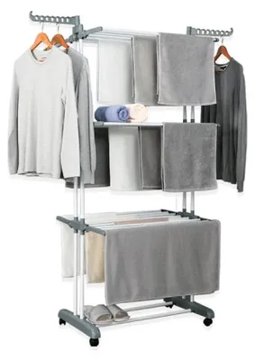 Produktbild von Herzberg HG-8034GRY: Beweglicher Kleiderständer - Grau