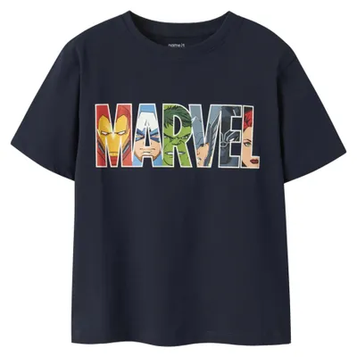 Immagine prodotto di NAME IT, maglietta per ragazzi, modello Nkmfergus Marvel Ss Nreg, giacca blu navy, taglia 122-128