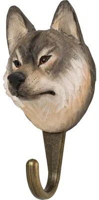 Produktbild von Wildlife Garden Decohook Wandhaken Wolf (handgeschnitzt)