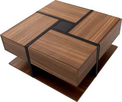 Immagine prodotto di okwish Tavolo da conferenza per soggiorno 787836 cm, Tavolo da conferenza con spazio di archiviazione sottostante, con funzione bar, design unico a linee coordinate (colore naturale)