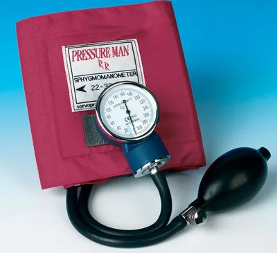 Produktbild von Pressure Man II Import Blutdruckmeßgerät mit grauer Klettmanschette, | Stück (1 Stück)