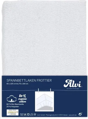 Produktbild von Alvi ALVI Spannlaken Baumwolle Frottier weiß 50x100