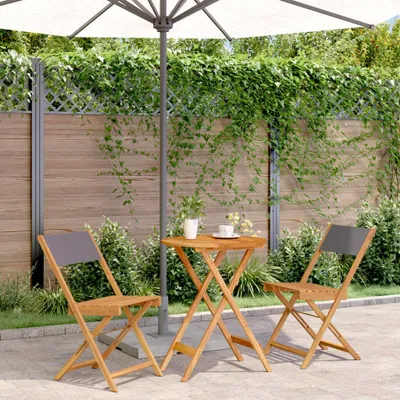 Produktbild von Maison Exclusive - 3-tlg. Bistro-Set Anthrazit Stoff und Massivholz