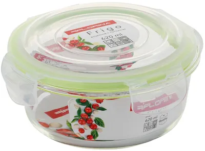 Zdjęcie produktu dla Pojemnik Na Żywność Szklany Okrągły 620Ml Lunchbox Żaroodporny Śniadaniówka