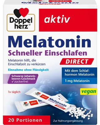 Produktbild von Doppelherz Melatonin Direct Schneller Einschlafen 20 St