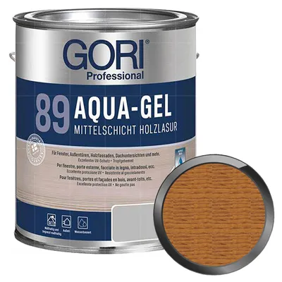 Produktbild von GORI 89 Aqua-Gel 5 Liter EICHE HELL gelartige Mittelschichtlasur Holzlasur Wetterschutzlasur