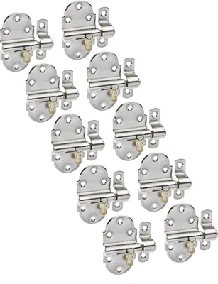 Zdjęcie produktu dla Alberts 842437 – zasuwka z gałką mosiężną, niklowana, płytka 40 x 75 mm, średnica trzpienia 9 mm, zestaw 10 sztuk