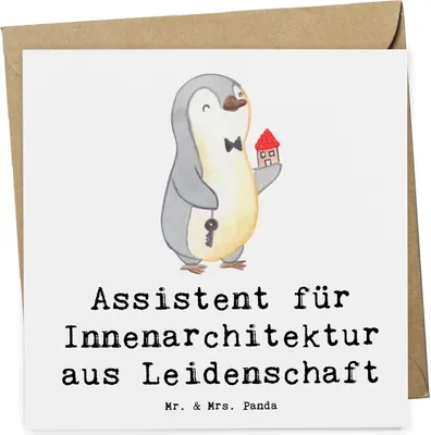 Produktbild von Mr. & Mrs. Panda Deluxe Karte Assistent für Innenarchitektur Leidenschaft - Weiß - Geschenk, Klappkarte, Glückwunschkarte, doppelkarte, anlasskarte, faltkarte, Grußkarte