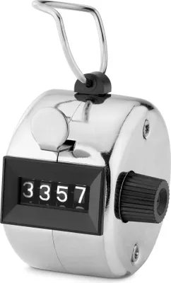 Produktbild von kwmobile Handzähler Counter Klicker Schrittzähler - Mechanischer Mengenzähler ohne Batteriebetrieb - Metallgehäuse mit Ring für Fingerhalt