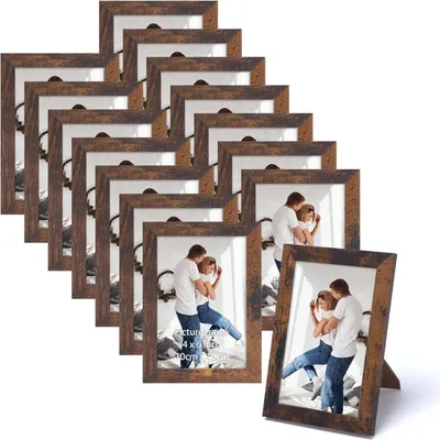 Obrázok produktu pre Sada rámov na obrazy HORLIMER 10x15 cm hnedá farba dreva 15 koláží