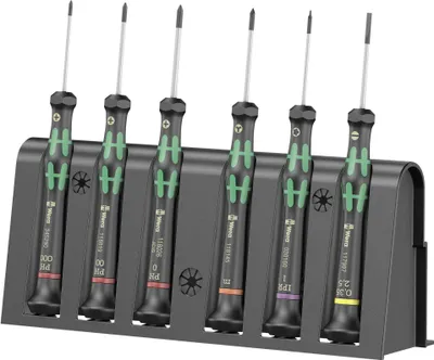 Produktbild von Wera 2050/6 Elektroniker Schraubendrehersatz + Rack