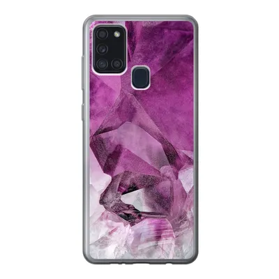 Produktbild von MuchoWow® Handyhülle Schutzhülle Hülle für Samsung Galaxy A21s Kristall - Naturstein - Luxus Silikon Softcase Handy Hülle - Hartschale