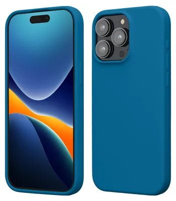 Produktbild von kwmobile Handyhülle für iPhone 15 Pro Max Hülle, für iPhone 15 Pro Max Case - Hülle Silikon - kabelloses Laden - Karibikblau