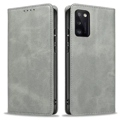 Produktbild von Handyhülle für Samsung Galaxy A41 Kunstleder Flip Cover Hülle Handytasche Case Kartenfach Farbe: Grau