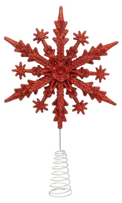 Produktbild von Weihnachtsbaumspitze, glitzernde Schneeflocke, 22 cm