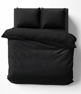 Produktbild von Uni Bettwäsche 240x220 cm schwarz Doppelbett Einfarbig Renforce Baumwolle