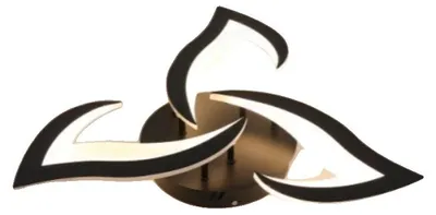 Image de Plafonnier, design moderne, LED économe en énergie, modèle A9716, taille M, lumière blanc chaud, couleur noire