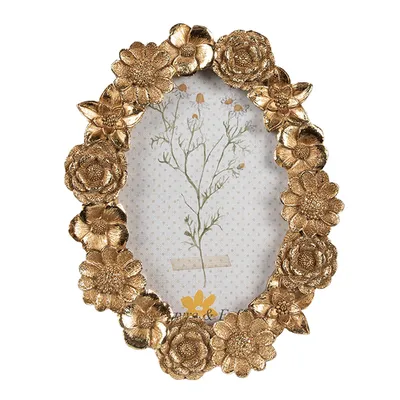 Produktbild von Clayre & Eef Bilderrahmen 10x15 cm Goldfarbig Polyresin