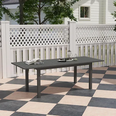 Produktbild von Gartentisch ausziehbar Aluminium, Terrassentisch Esstisch, Schmetterlingsmechanismus wetterfest, Grau | 160–220 x 90 x 73 cm | 23 kg