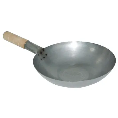 Obrázek produktu pro Wok Vogue z oceli s plochým dnem, 35,5 cm