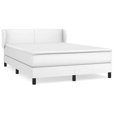Productafbeelding van vidaXL Boxspringbed met matras, wit, 140x200 cm, kunstleer