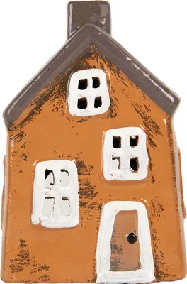 Immagine prodotto di Clayre & Eef Portacandele House 9x7x13 cm in Vetroceramica arancione