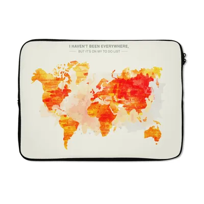Produktbild von MuchoWow® Laptop Hülle 13 Zoll Weltkarte - Farbe - Sonnenuntergang Laptoptasche - Laptophülle - Sleeve - Rundumschutz