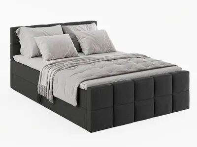 Produktbild von KONTINENTALBETT Vanessa 206/223 cm, in Dunkelgrau, Bouclé-Stoff, Bettkasten, Matratze, Topper