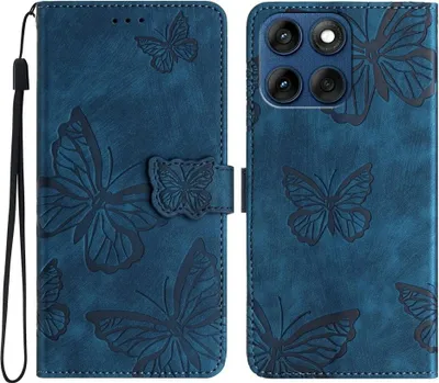 Produktbild von Motorola Edge 60 / 60 Fusion Hülle - Coverup Schmetterlinge Klapphülle - Blau