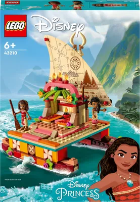 Produktbild von LEGO 43210 Disney Princess Vaianas Katamaran Spielzeug Boot mit Vaiana und Sina Prinzessinnen Mini-Puppen & Delfin-Figur für Mädchen und Jungen