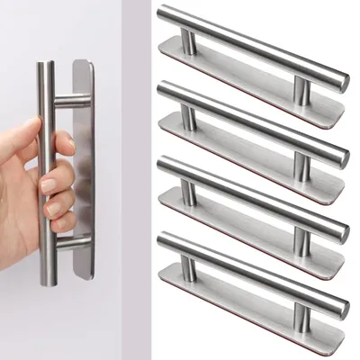 Produktbild von Set mit 4 selbstklebenden Möbelgriffen, 127 mm, Edelstahl