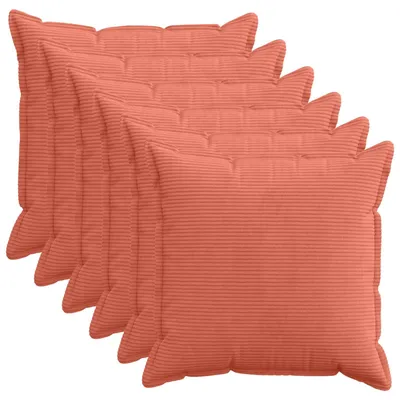 Obrázek produktu pro vidaXL Povlak na polštář, 6 kusů, barva: červeno-oranžová, materiál: Cord, rozměry: 70 x 70 cm
