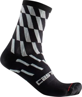 Produktbild von CASTELLI Klassische Fahrradsocken - PENDIO 12 - Schwarz/Hellblau S-M