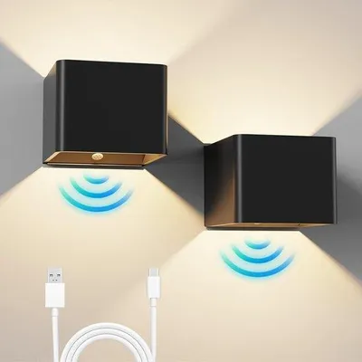Image de Applique murale LED rechargeable - Intérieur - Salon - Chambre à coucher - Sans fil - Batterie - Éclairage d'escalier - Télécommande