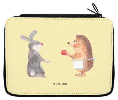 Produktbild von Mr. & Mrs. Panda Schlampermäppchen Hase Igel - Gelb Pastell - Geschenk, Etui, Lustige Sprüche, Federtasche, Trennungsschmerz, Bleistiftetui, Liebeskummer, Herzschmerz