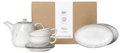 Image de Broste Copenhagen Nordic Sand Service à thé pour deux, couleur sable, 5 pièces