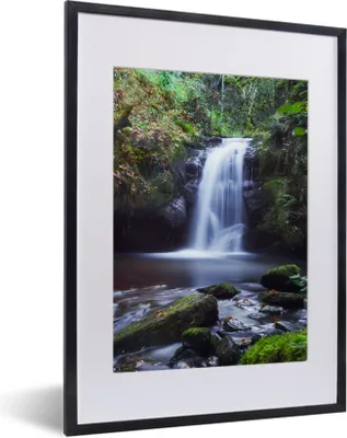 Produktbild von MuchoWow® Gerahmtes Poster Wasserfall - Natur - Wasser 30x40 cm - Poster mit Schwarzem Bilderrahmen Wandposter Rahmen Foto Bilder - Wandposter Schlafzimmer