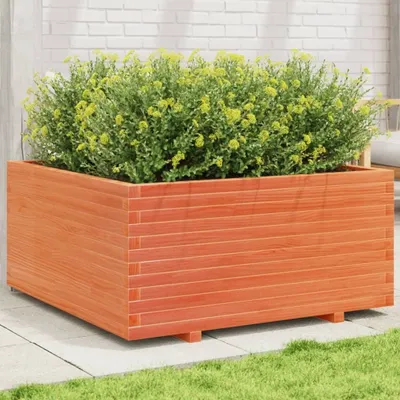 Produktbild von Möbel Pflanzkübel Wachsbraun 100x100x49,5 cm Massivholz Kiefer - Beete 3282541