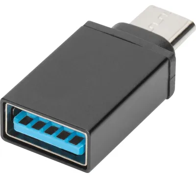 Zdjęcie produktu dla Digitus Adapter USB-C, USB-C - USB-A, USB C, USB A, Czarny