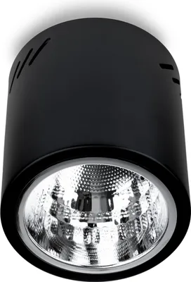 Produktbild von LUMILED Aufbauspot Aufbauleuchte Aufbaustrahler Deckenspot Deckenlampe Spot Aufputz feststehend Downlight rund schwarz E27 Fassung 230V 130mm H: 145mm