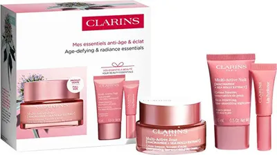 Produktbild von Clarins Multi-Active Anti-Aging Set, Frauen, Jeder Hauttyp, Anti-Aging, Anti-Falten, Feuchtigkeitsspendend, Nährend, Aufpolsterung, Regenerierend, Glättend, Tagescreme, Nachtcreme, 50 ml, 15 ml