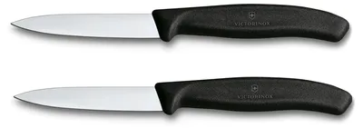 Image de Swiss Classic, couteau à légumes, 2pcs, 8cm,droit,noir,boîte