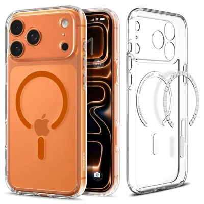 Obrázok produktu pre Spigen Ultra Hybrid (MagFit), Ochranný obal, Apple, iPhone 17 Pro Max, 17,5 cm (6.9"), Oranžová, Priehľadná