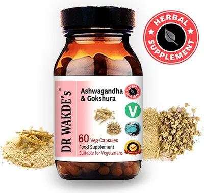 Immagine prodotto di DR WAKDE'S Ashwagandha & Gokshura Capsule | 60 Capsule Vegi | Integratore Ayurvedico | Vegano | 100% Erbe | Sconti in quantità | Spedizione in giornata