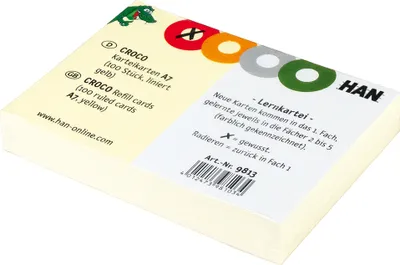 Produktbild von HAN Karteikarten für Lernkartei CROCO A7 liniert quer 100 Karten